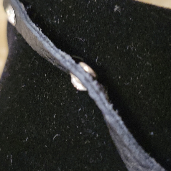 Leather Stripe Necklace/Collar White Chrystal Stud Hook Evil Eye Protection Bead - Picture 5 of 11